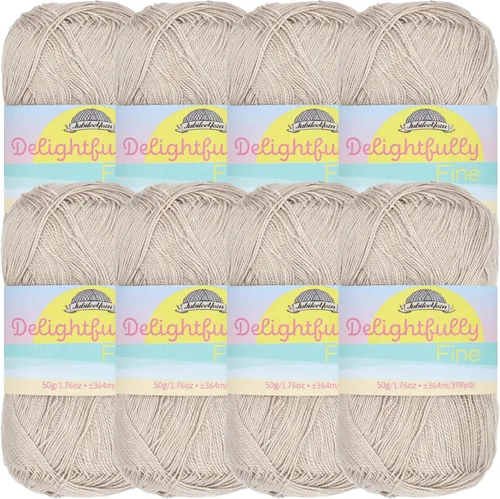 Vista 15 de JubileeYarn - Ovillo de hilo deliciosamente fino, 1.76 oz/madeja de rayón de bambú, color rosa polvo, 4 madejas