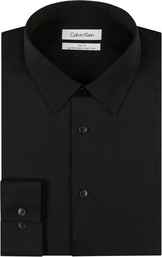 Vista 5 de Calvin Klein Men's Dress Shirt Slim Fit Non-iron Herringbone
