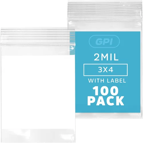 Vista 16 de GPI Paquete de 100 bolsas de plástico transparente de 1.5 x 2 pulgadas con cierre de cremallera, bolsas de polietileno resistentes y duraderas de 2