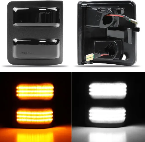 Vista 5 de Luces LED para espejo lateral para Ford F250 F350 F450 Super Duty 2008-2016, luz de estacionamiento de coche ahumada, luz de espejo lateral