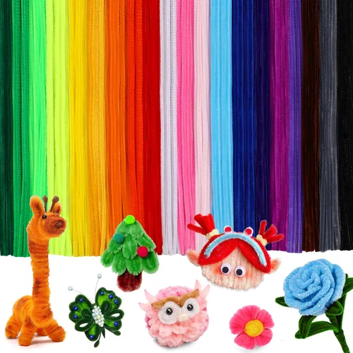 Vista 10 de ZXIIXZ 200 limpiadores de tuberías, 6 colores a granel para manualidades