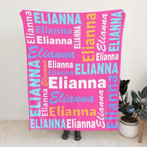 Vista 4 de Manta personalizada con nombre, manta personalizada con nombre, manta personalizada para adultos, niños y bebés, manta personalizada con monograma