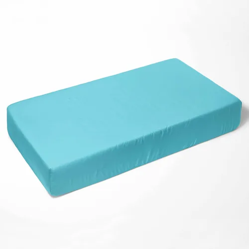 Vista 3 de Bacati - Paquete de 2 sábanas bajeras de 100% algodón percal de algodón neutro sólido universal para cuna o niño pequeño (turquesa aguamarina)