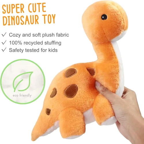 Vista 2 de Benben Animal de peluche de dinosaurio, juguetes de peluche de dinosaurio de 11.5 pulgadas, lindos peluches para niños, brachiosaurio, baby shower