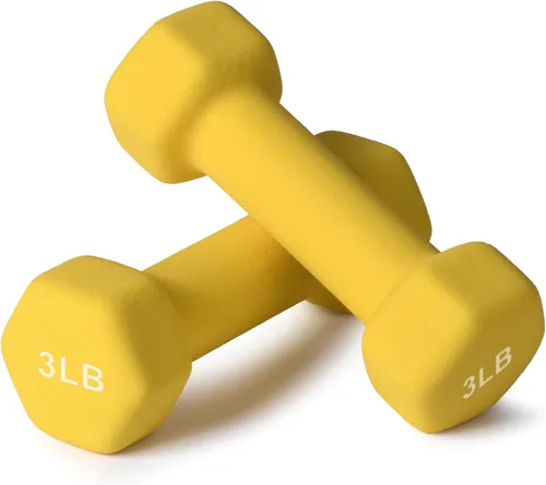 Vista 20 de Portzon Mancuernas de neopreno con agarre antideslizante para ejercicio de entrenamiento corporal total y tonificación muscular, compatible con 2