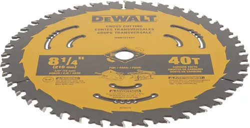Vista 3 de DEWALT Hoja de sierra circular, 8 1/4 pulgadas, 40 dientes, corte cruzado (DWA181440)