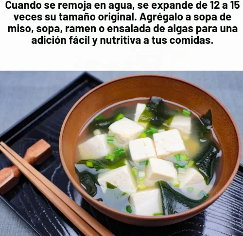 Vista 4 de Ensalada de algas secas Wakame 1.76 oz (50 g) Ideal para sopa de miso