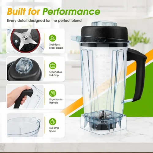 Vista 3 de Para jarra de licuadora Vitamix 64oz, piezas de repuesto para Vitamix 5200 5000 6500 7500 750 Classic Explorian Vita-Prep vm0101 vm0102 vm0103