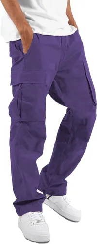 Vista 9 de LYRXXX Pantalones Cargo Casuales para Hombre Pantalones de Senderismo Pantalones de Entrenamiento Joggers Sudaderas para Hombres