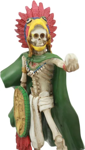 Vista 5 de Gifts & Decor Ebros Tenochtitlan Estatua de esqueleto de guerrero de águila azteca Día de los Muertos Calavera Fantasma Jefe Guerrero Figura