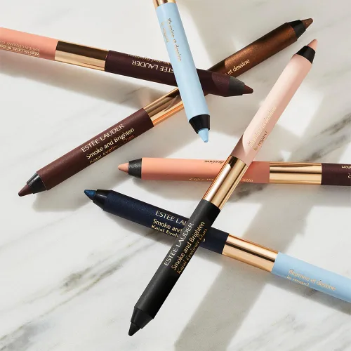 Vista 3 de Estée Lauder Smoke and Brighten Long-Lasting Waterproof Kajal Eyeliner Pencil Duo, 0.03 Ounce