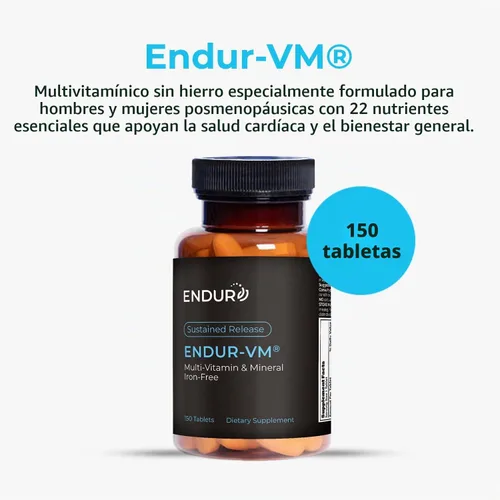 Vista 2 de ENDUR-VM® Multivitamínico de liberación sostenida sin hierro, 150 tabletas