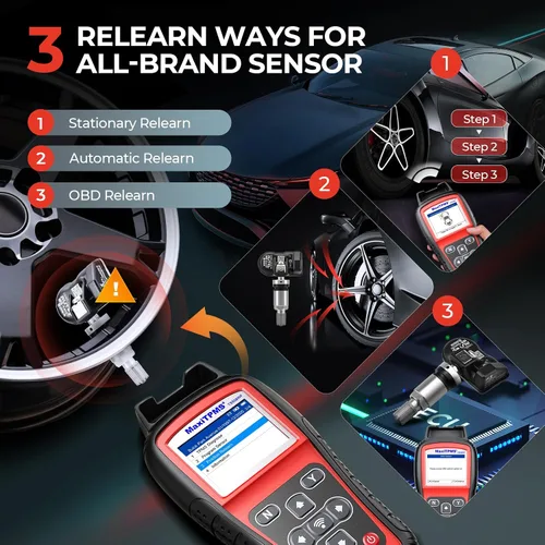 Vista 4 de Autel MaxiTPMS TS508WF Kit 2026, herramienta de programación TPMS con 8 piezas de sensores 315 433MHz (209$), versión WiFi de TS508 TS501 Pro