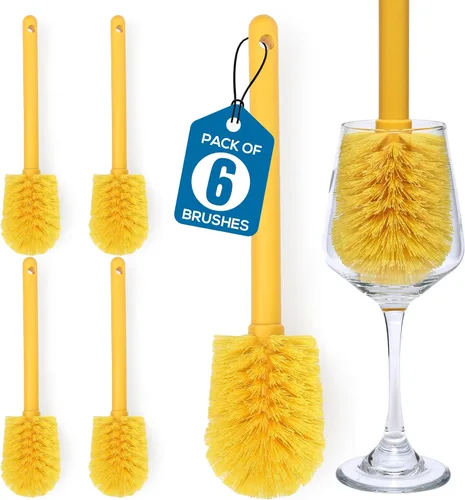 Vista 7 de KLEEN HANDLER Cepillo de limpieza de copa Cepillo de botella para limpiar vasos y tarros, cerdas duraderas y mango largo