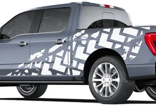 Vista 7 de Calcomanías de vinilo con gráficos para cama de neumáticos compatibles con Ford F150 (negro)