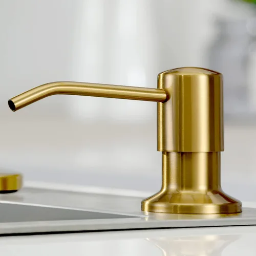 Vista 14 de Dispensador de jabón para fregadero de cocina, integrado, acero inoxidable (metal de pistola), juego de bomba para jabón o loción, recarga desde