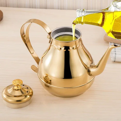 Vista 4 de Hervidor de cuello de cisne de acero inoxidable, hervidor de té dorado de cuello de cisne de 1.8 L, hervidor de té para estufa, tetera pequeña