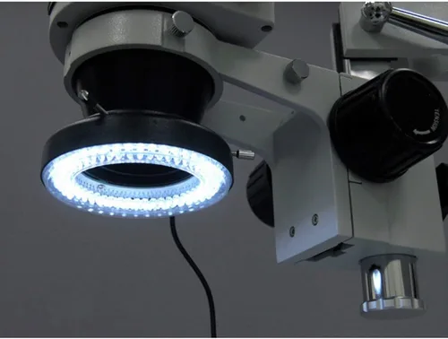 Vista 2 de AmScope Luz de anillo de microscopio LED-64 de 64 LED con adaptador