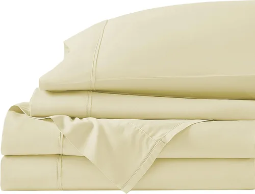 Vista 36 de Juego de cama de 5 piezas, 100% algodón egipcio de 600 hilos, fundas de almohada y sábana bajera con bolsillo extra profundo, ropa de cama suave
