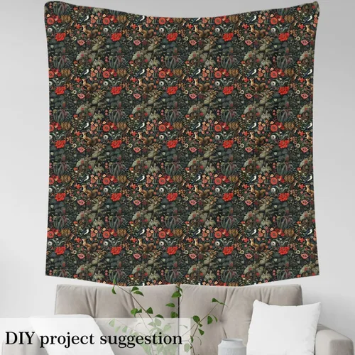 Vista 3 de Feelyou Tela de Flores Groovy por Yarda 1 Yarda Niños Retro Floral Boho Tela de Tapicería para Sillas para Niños Niñas Adolescentes Años 70 Hippie