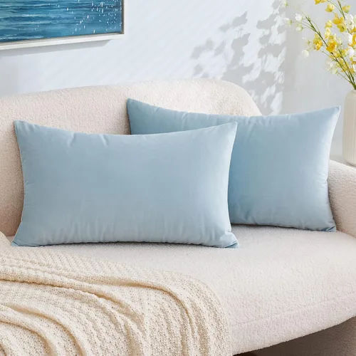 Vista 34 de EMEMA - Paquete de 2 fundas de almohada de terciopelo decorativas, fundas de cojín cuadradas suaves y sólidas para sofá, dormitorio, silla, Verde