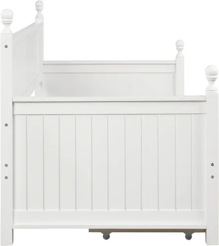 Vista 8 de Harper & Bright Designs Sofá cama de madera con tres cajones inseparables, marco de sofá cama de tamaño individual, estilo moderno para dormitorio