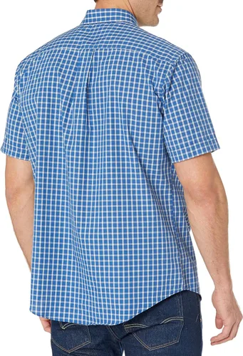 Vista 2 de Arrow 1851 Men's Hamilton Poplins Short Sleeve Button Down Plaid Shirt