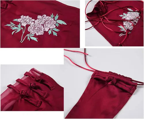 Vista 7 de Juego de rol Sexy Traje Cheongsam Qipao Babydoll Cosplay Lencería para las mujeres Anime sujetador y tanga conjunto bikini chino