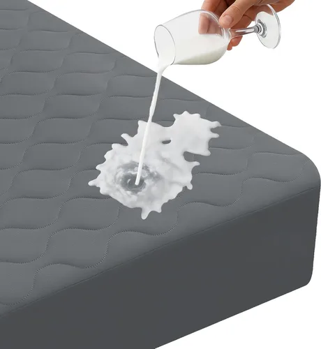 Vista 10 de Protector de colchón impermeable, protector de colchón individual ajustado hasta 16 pulgadas de profundidad, funda de colchón de cama suave