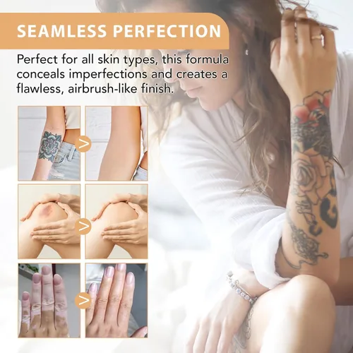 Vista 4 de Corrector de maquillaje de piernas, crema impermeable para cubrir el cuerpo impecable, crema para piernas, corrector de cicatrices de tatuaje de #1