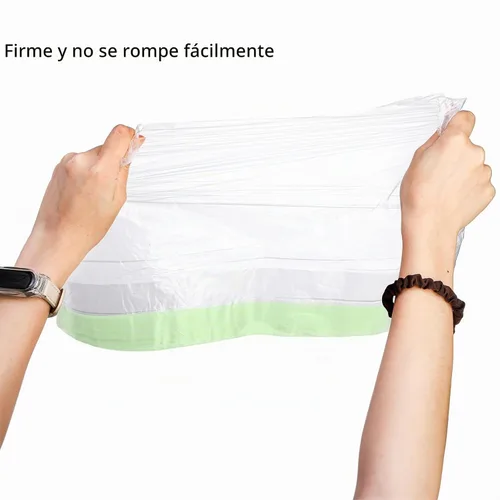 Vista 3 de Tebery Paquete de 100 forros portátiles para sillas de orinal con cordón, bolsas de orinal desechables para asiento de entrenamiento de inodoro