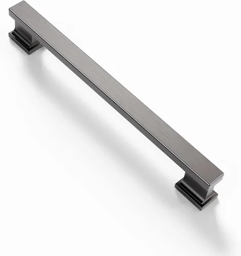 Vista 32 de Asidrama - Paquete de 6 manijas de gabinete de cocina color latón cepillado de 3.75 pulgadas (96mm), tiradores para gabinete, accesorios