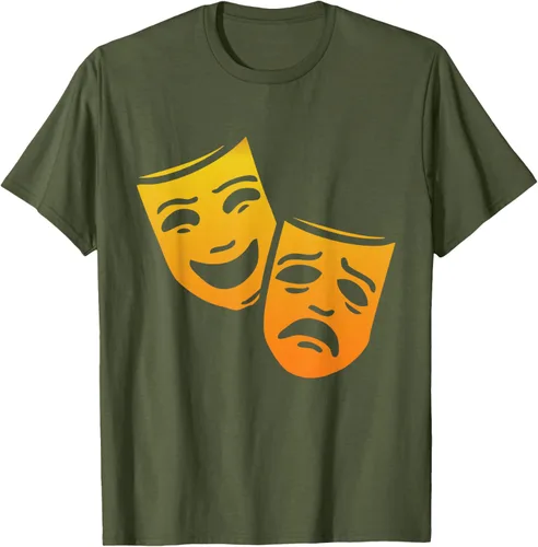 Vista 36 de Comedia y tragedia griega teatro máscaras camiseta