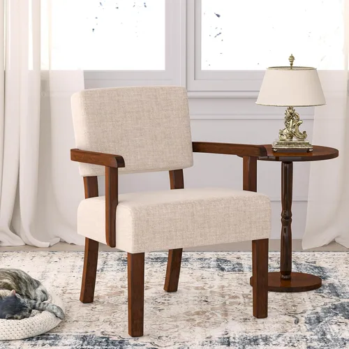 Vista 3 de FAGAGA Silla decorativa, sillas de sala de estar de gran tamaño con asiento suave y reposabrazos para salas de estar y comedor