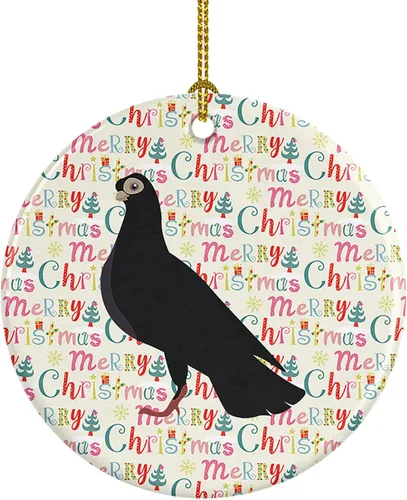 Vista 100 de Caroline's Treasures Adorno de cerámica de avestruz común para árbol de Navidad, decoración colgante para el hogar, Navidad, vacaciones, fiesta