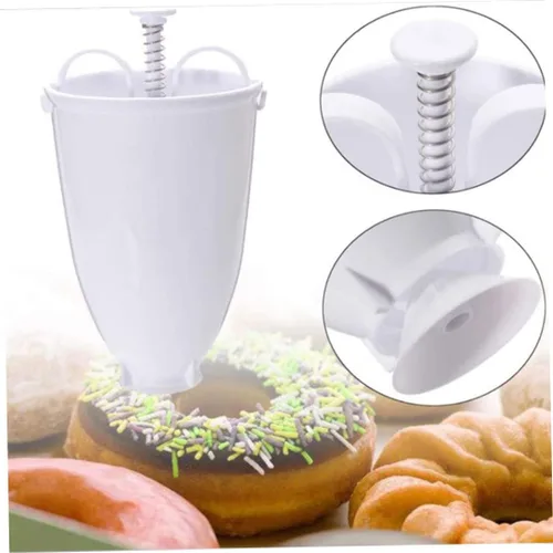 Vista 3 de Fabricantes de donuts, máquina manual de donas de plástico, herramientas de hornear para hacer pasteles de cocina