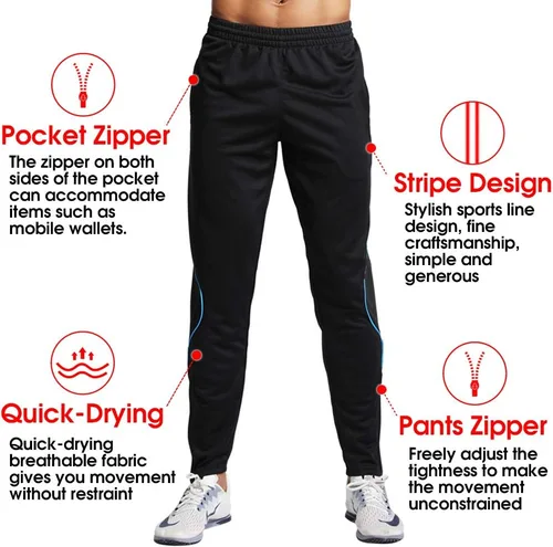 Vista 4 de Shinestone Camiseta deportiva de fútbol para hombrePantalones de entrenamiento Pantalones casuales Pantalones de fitness