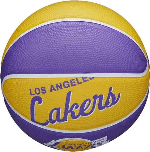 Vista 5 de Wilson NBA Team Retro Mini Balones de Baloncesto - Tamaño Mini - 3" Los Angeles Lakers