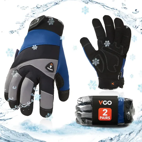 Vista 7 de Vgo... -20℃/-4°F COLDPROOF,Winter Work Gloves, Oil Resistant, Water Resistant & Windproof Gloves(Black&Gray,SL7721FW)