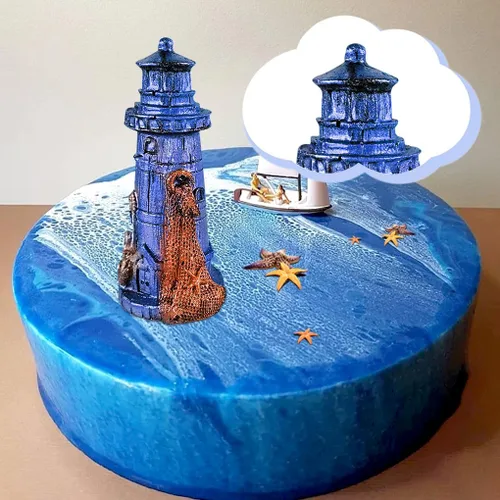 Vista 4 de Molde de resina de faro 3D, molde de silicona para velas de torre, molde de fundición epoxi náutica para bricolaje, pastel, fondant, jabón, playa
