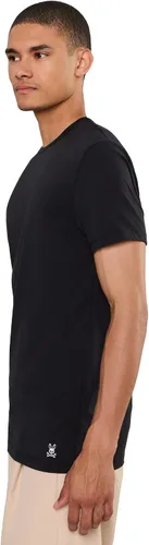 Vista 3 de Psycho Bunny Paquete de 2 camisetas de ropa interior con cuello redondo para hombre Negro