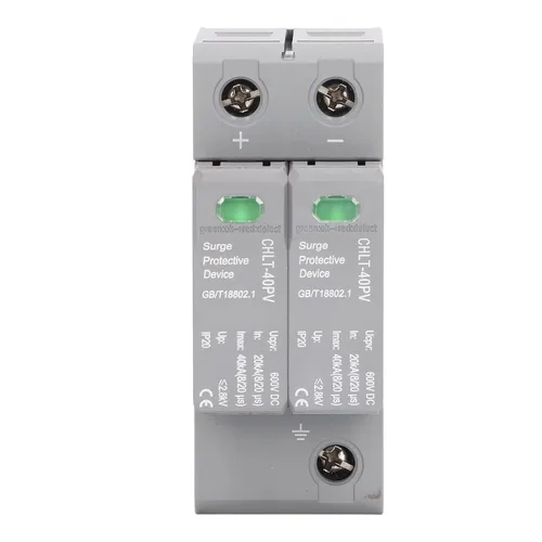 Vista 9 de 2P PV Protector DC 600V Pararrayos fotovoltaico Sobretensión 20KA a 40KA