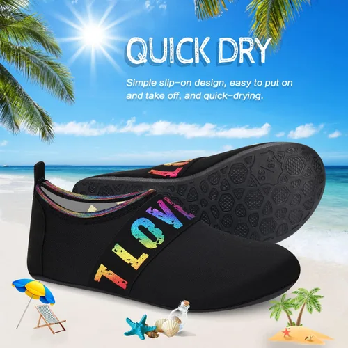 Vista 5 de ANLUKE - Zapatos para agua, de secado rápido, ideales para yoga acuático, playa, natación, surf, para mujeres y hombres