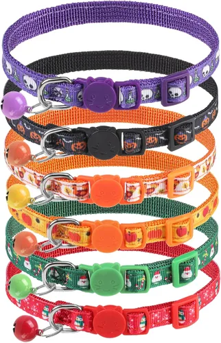 Vista 25 de PUPTECK Airtag - Collar de gato ajustable con campanas, collar de gatito ajustable para niñas y niños pequeños, cachorro, conejito, bonito accesorio