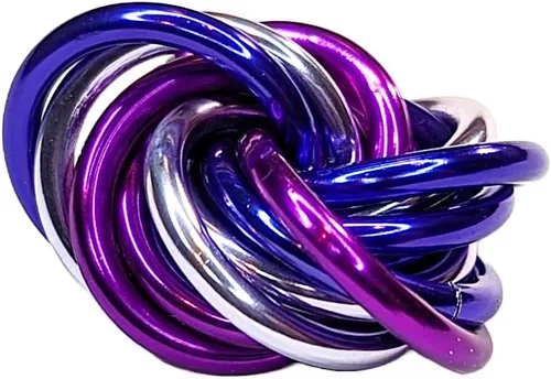 Vista 19 de Bola Fidget Möbii (MultiColor): Herramienta de juguete silenciosa para aliviar el estrés, ansiedad y estimular el ADHD para el hogar, viajes Cromo