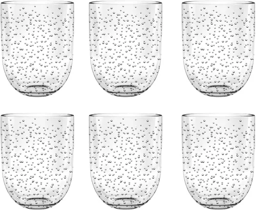 Vista 7 de TarHong Bubble Double Old Fashion Glass Mint, 15.5 onzas, plástico premium, juego de 6