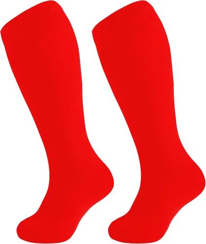 Vista 3 de DOOVID Calcetines de fútbol para niños, calcetines de tres rayas hasta la rodilla, calcetines deportivos de algodón, calcetines de tubo de uniforme