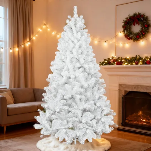 Vista 11 de Árbol de Navidad artificial preiluminado de 5 pies, color verde, para espacios pequeños, hogar, oficina, decoración de vacaciones Lápiz
