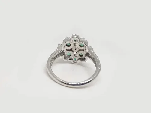 Vista 4 de RKGEMS - Anillo de esmeralda natural en plata de ley 925, piedra preciosa esmeralda auténtica, regalo para ella, anillos de joyería esmeralda