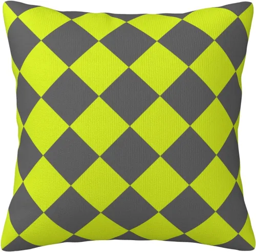 Vista 10 de Aspen - Fundas de almohada doradas y azul princesa a cuadros retro para sofá, fundas de cojín decorativas para decoración del hogar, habitación